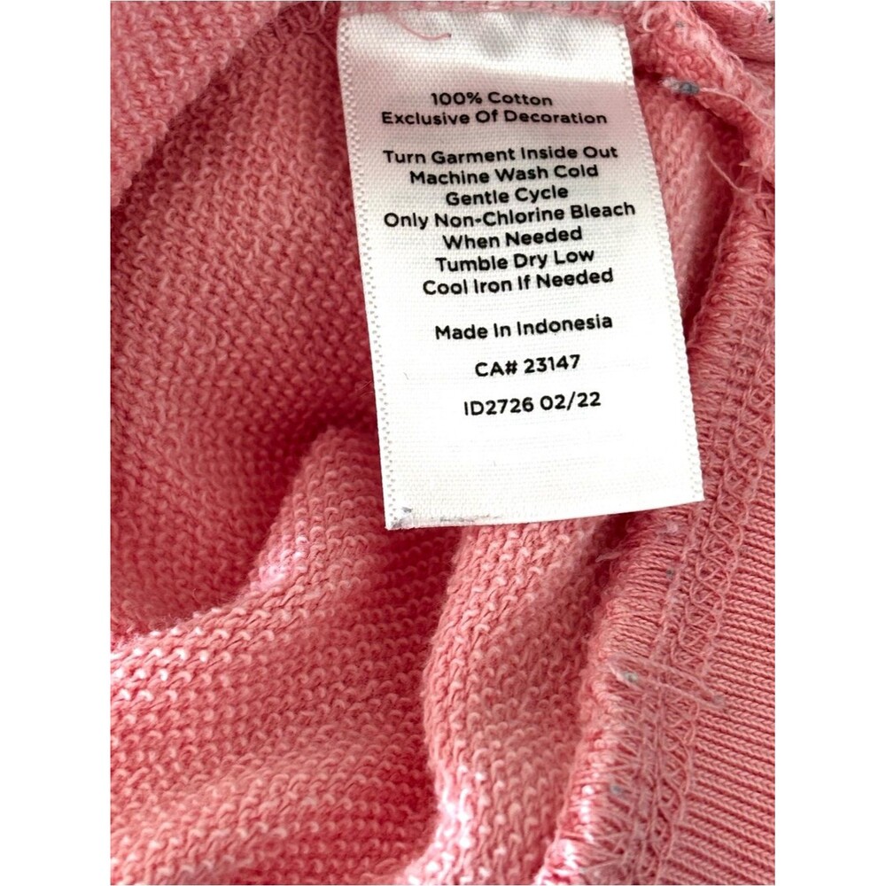 Talbots Embroidered Crewneck Sweatshirt Rose Pink Size 1XP 100% Cotton - Picture 5 of 5